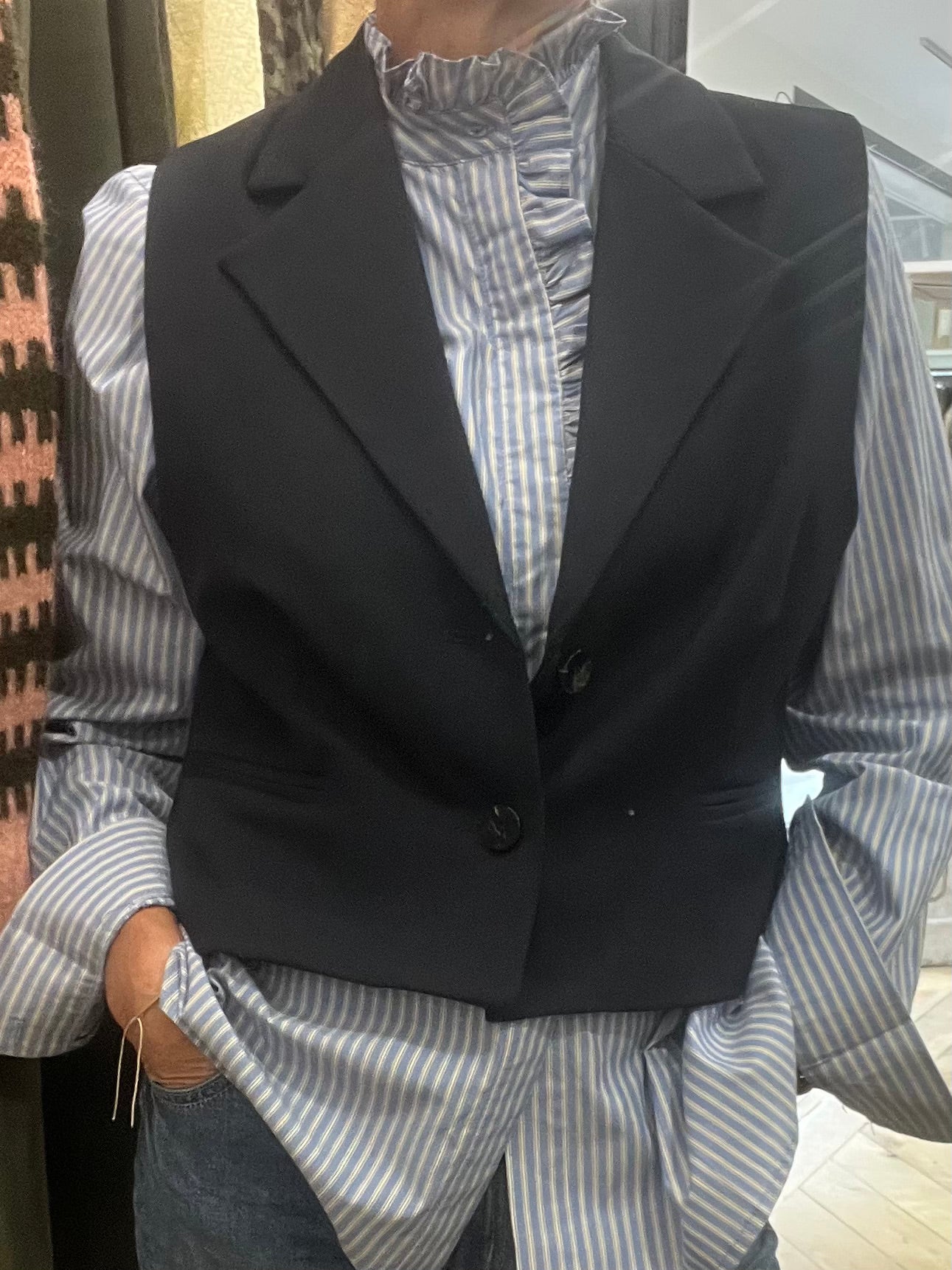 Blouse rayée bleue