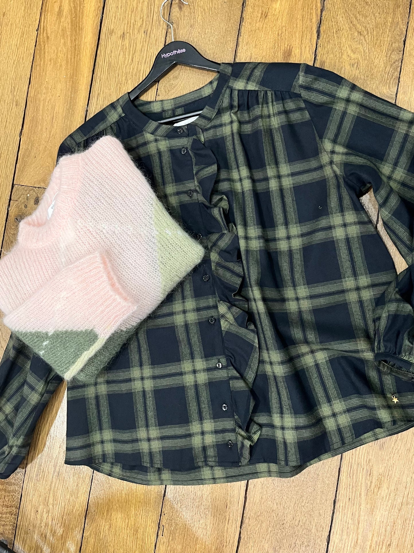 Pull bretzel Argyle poudre DES PETITS HAUTS