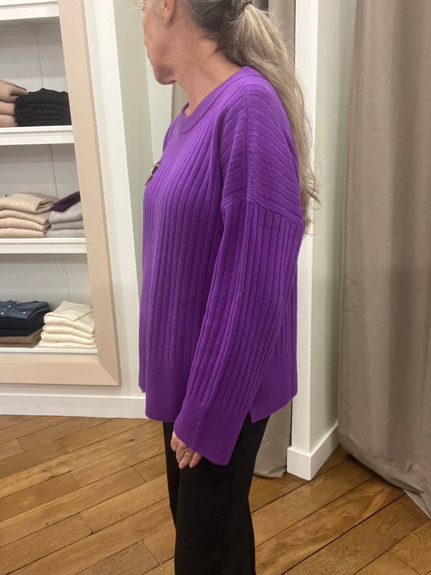 Pull Aristou violet DES PETITS HAUTS