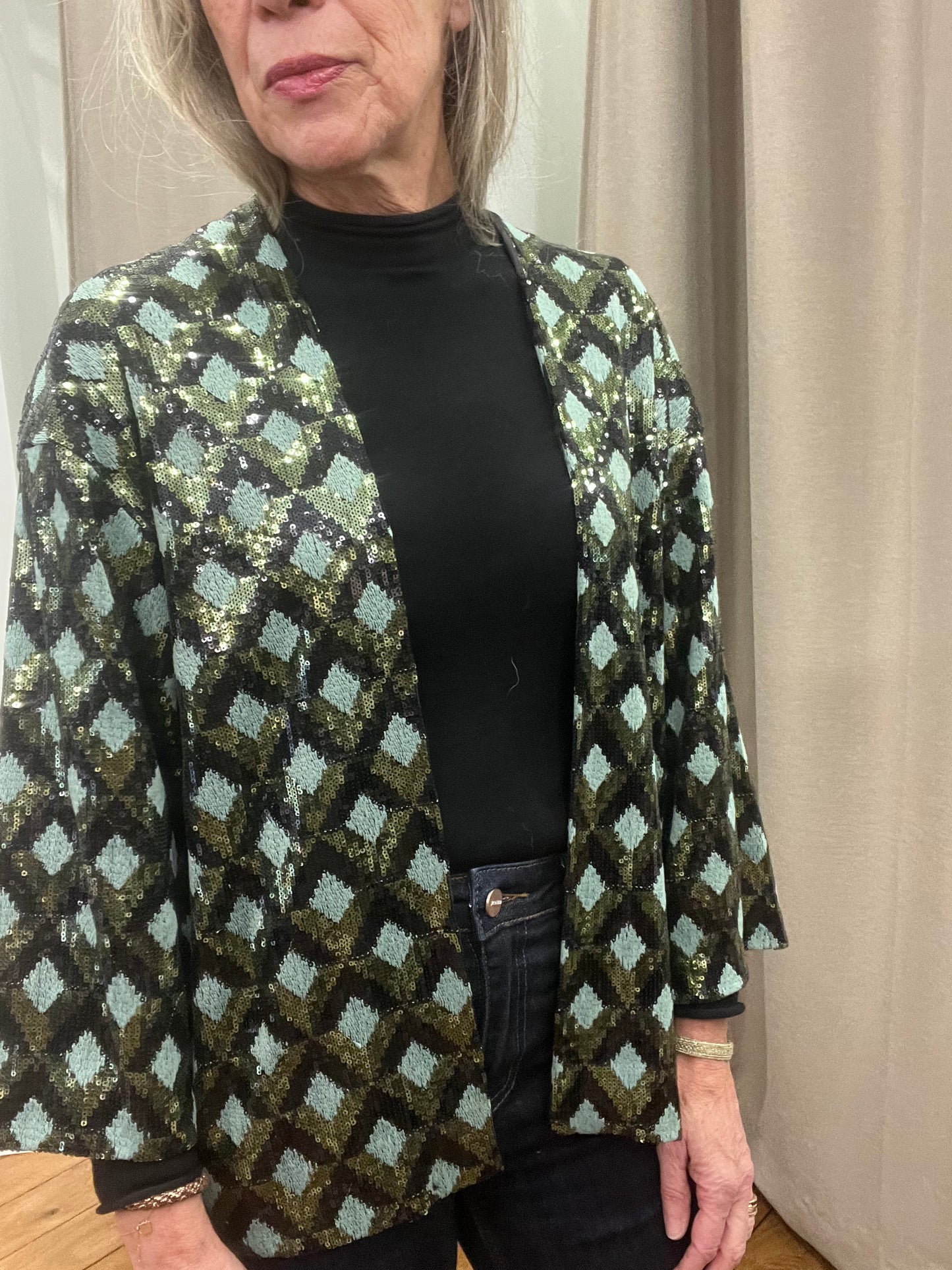 Veste kimono sequins