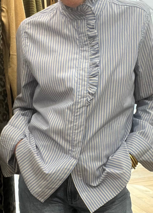 Blouse rayée bleue