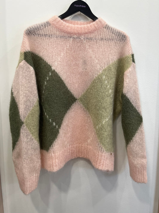Pull bretzel Argyle poudre       DES PETITS HAUTS